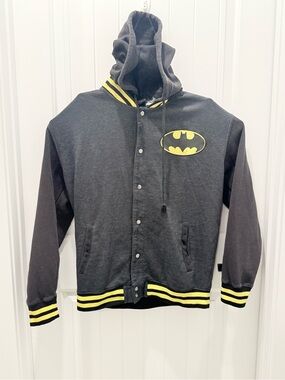 Batman Black and Yellow Hooded Snap-Front Jacket for Kids